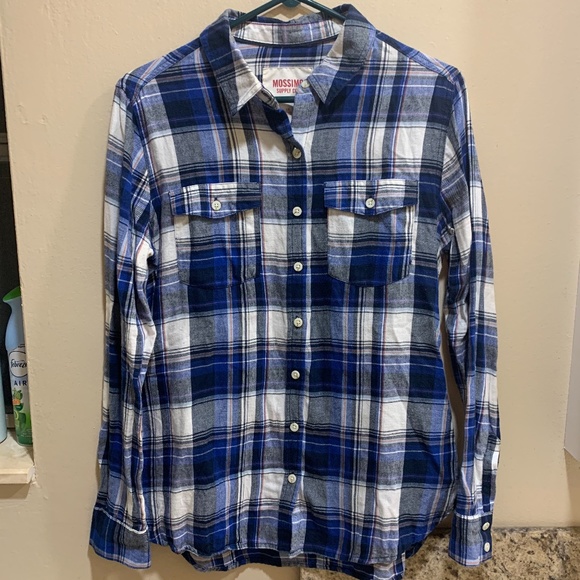 Mossimo Supply Co. Tops - Mossimo Supply Co. Blue/White Flannel Shirt